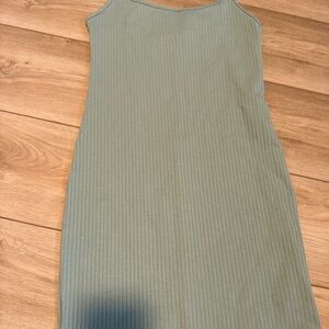 Forever 21 Green Ribbed Sheath Midi Dress